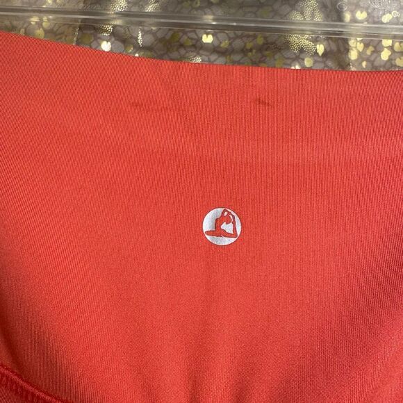 LegEnd Coral Orange Pocket High Rise Athletic Stretchy Ankle Leggings Size XL - Picture 7 of 7